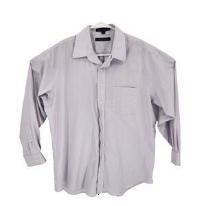 Tommy Hilfiger Shirt Mens Large Lavender Striped Long Sleeve Pocket Button-Down